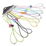 Natuworld 1Dozen(12pcs) Colorful Elastic Adjustable Reading Glasses Eyewear Eyeglass Cord Neck Strap Rope Chains Holder for Kids