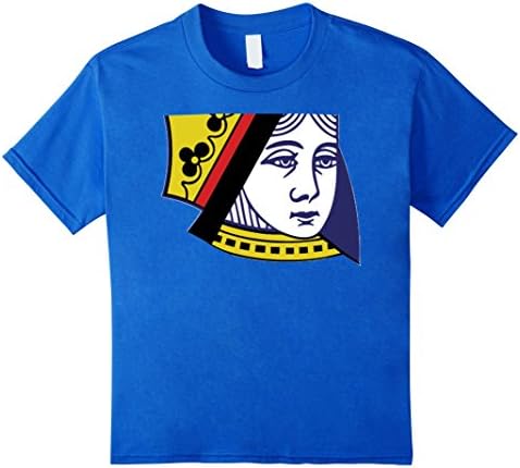 Kids Queen Of Spades Tshirt Face Card Games Deck Custom Tee 4 Royal Blue