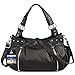Vbiger Leather Handbags 2 Front Zippers Handbags And Purses For Women (Black)