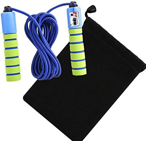 KINGSOO Jump Rope for Kids with Counter - Adjustable Speed Jump Rope Lightweight Exercise Fitness (Blue)