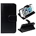 For Apple iPhone 5 5G 5S, Mchoice 1PC Retro Leather Wallet Flip Cover Case for Apple iPhone 5 5G 5S (Black)