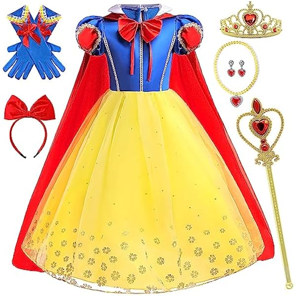 ZaisuiFun Meisjes Belle Prinses Kostuum Doornroosje Jurk Belle en het Beest Jurken Kinderen voor Verjaardag Fasching Carnaval Halloween, 98-104 (etiket 100