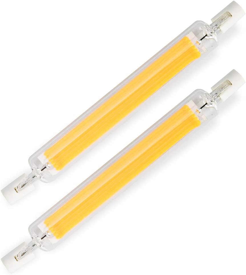 2 Pack J 78MM R7S LED Bulb - Dimmable - 3000K Warm White 40W Halogen Equivalent Bulb - 120V 5W - J Type Base Double Ended Floodlight Bulb 360° Beam Angle Tungsten Filament - Landscape Lights (78MM)