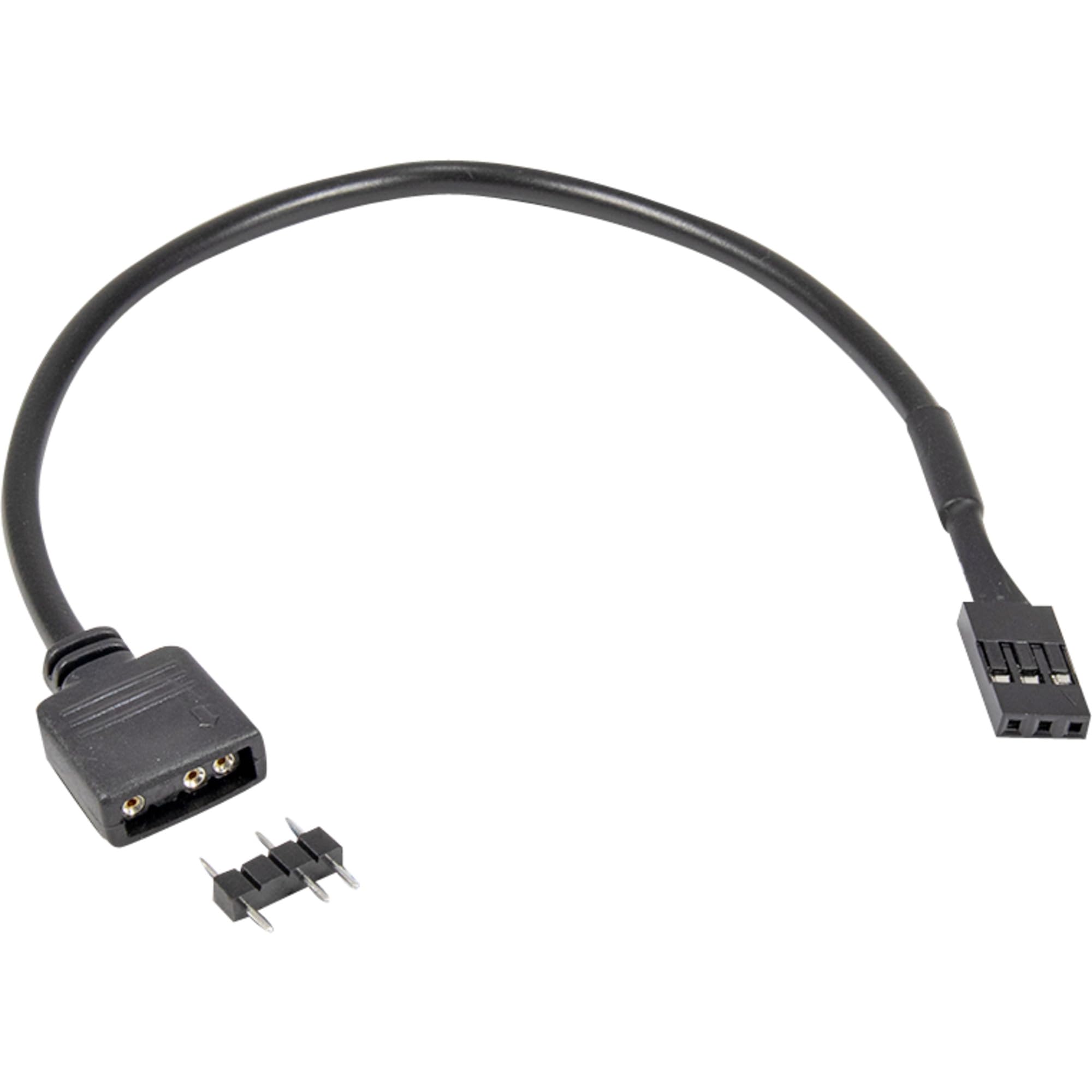 Inter-Tech Adapter 1x 3pin 5V RGB to 1x VDG Connector, 20 cm