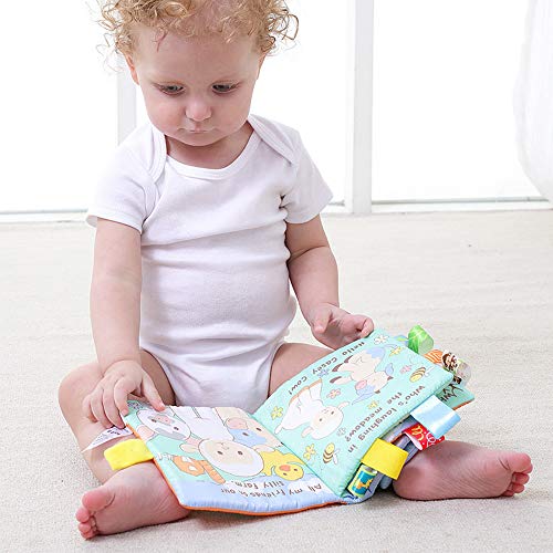 2 Packs Baby Activity Crinkle Soft Cloth Books, Educational Learning Toy for Toddlers Infants Baby First Soft Book