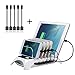 Charging Station, Fast Charging Station Dock 60W 5 Ports Desktop Charging Stand Organizer Detachable Multiple USB Charger for Apple iPhone,iPad, Samsung Galaxy, ps4,iwatch and Others (Cables Included)