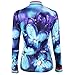 QinYing Flowers Printing Long Sleeves Cycling Bike Jersey Shirt for Women XL