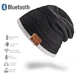 ChenFec Unisex Beanie Bluetooth Musical Hat with Speaker Mic Winter Sport Cap Warm & Comfortable for Gifts-Black