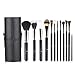 Professional Core Makeup Brush 12 Pcs Set Foundation Blending Blush Eyeliner Powder Brush Kit APL1246, Black