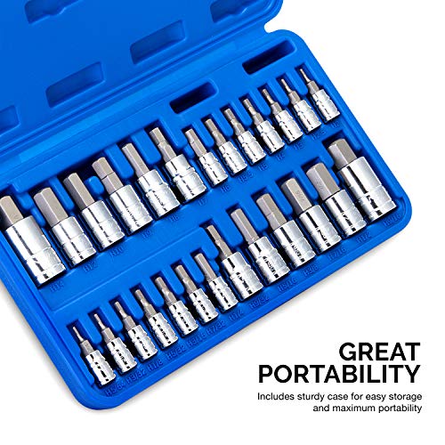 Neiko 01144A TamperProof Hex Bit Socket Set, 26 Pieces SAE (5/649/