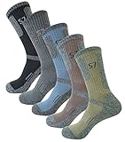 5Pack Men's Bio Climbing DryCool Cushion Hiking/Performance Crew Socks 5Pair Medium