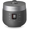 CUCKOO CRP-ST1009FG 10-Cup (Uncooked) / 20-Cup (Cooked) Twin Pressure Rice Cooker & Warmer with Nonstick Inner Pot, 16 Menu Modes, 3 Voice Guide, Auto Clean (Gray)