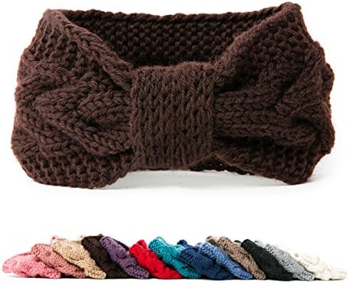 NISHAER Women's Chunky Knit Wide Headband Turban Styled Headwrap