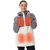 HENNCHEE Heated Half Snap Pullover with 16000mAh Battery Pack, Fleece Heated Hoodies for Men Women Heating Sweatshirt Unisex