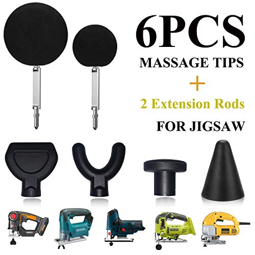 Massage Jigsaw Adapter Bit Deep Tissue Percussion Massager Balls for Muscle Relaxation Trigger Point Massage (6+2)