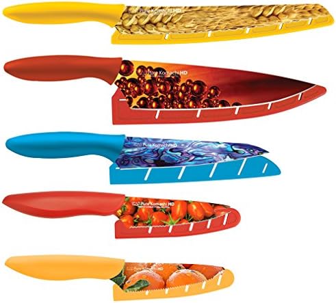 Kai USA Pure Komachi High-Carbon Stainless Steel HD Kitchen Knife Set with Sheaths, 5 Piece
