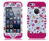 5S Case,5S Cover,5S Case Cover,Kaseberry Spring Flower Design 2 in 1 Hybrid Case Cover for iPhone 5 5G 5S