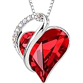 Austrian Crystal Heart Pendant Necklaces for Women Fashion 14K Gold Plated Dainty Necklace Hypoallergenic Jewelry