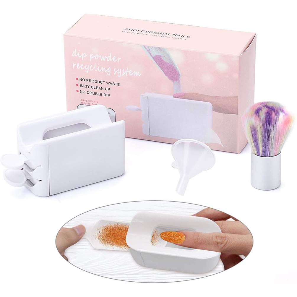 Dip Powder Recycling Tray System Dip Case Nail Dip Container, Etercycle Powder Nail Dipping Portable Dipping Powder Storage Box Manicure Tool : Beauty