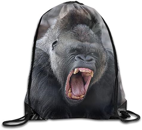 Men And Women Gorilla Leather Reinforced Corners Water Resistant Casual Dance Team Training Knapsack Gymsack Gym Drawstring Bags Sackpack Gift