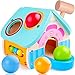 rolimate Pounding Wooden Toy House with Toy Hammer, Unique Design for Pounding Bench Wooden Toys, Kid Toys for Toddlers, Wood Toys, Toddler Toys