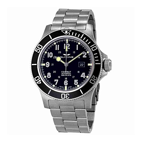 Glycine combat sub automatic black dial mens watch gl00…