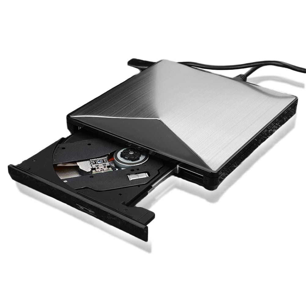 cigemay External Dvd Drive, Usb 3.0 External Portable Computer Dvd Drive, Ultra-Thin DVD/CD Rom Rewriter, Compatible With Desktop PC Xp/ 2003/2000/ Vista/7/8.1/10/Linux/Ios