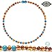 Amber Teething Necklace for Babies, GIA Certified, Baltic Amber, Natural Remedy for Swollen, Drooling & Teething Pain, Cognac/Turquoise