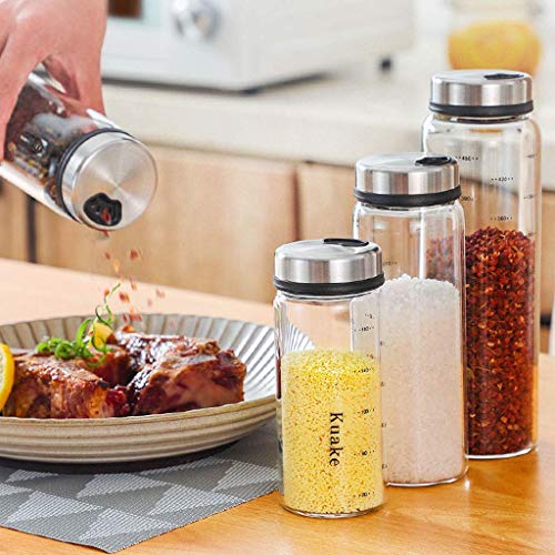 XYSQWZ Dressing & Gewürzspender Gewürzbehälter Gewürzbox Gewürz Cruet Flasche Gewürzglas Glasvorratsglas Mit… – Bild 7