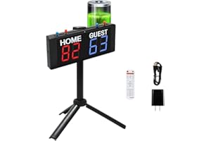 BTBSIGN Led Scoreboard Score Keeper Tripod for Basketball Tennis Sports with Remote, Indoor Digitial Score Keeper Button for Games Cornhole Ping Pong Baseball Volleyball Battery Powered