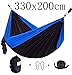 Cutequeen Trading Single Nest Parachute Nylon Fabric Hammock with Tree Straps;Color: Black/Blue