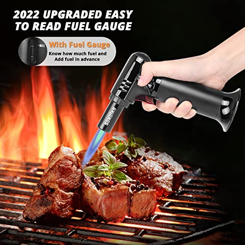 Sondiko Butane Torch with Fuel Gauge S907, Refillable Kitchen Torch