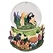 Labrador Puppies Playing in Flowers Glass Musical Snow Globe Plays Song That's What Friends Are For