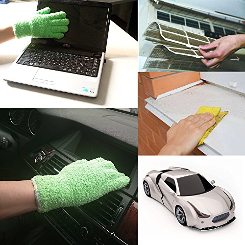 image for EvridWear Microfiber Auto Dusting Cleaning Gloves for Cars and Trucks,
