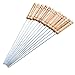 CHICHIC Wood Handle Stainless Steel BBQ Skewer Kabob Skewers, Set of 12, 12 Inch