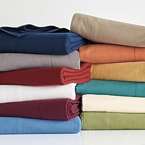 Amazon.com: The Company Store Solid Flannel Flat Sheet ...