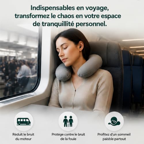Bouchon D'oreille Pour Dormir【2026 Version Améliorée】Anti-Bruit 45 dB, Bouchons Réutilisables en Silicone Souple et Ergonomiques，4 Tailles (XS/S/M/L), Adaptés Pour Dormir/Voyager/Se Concentrer/Concert