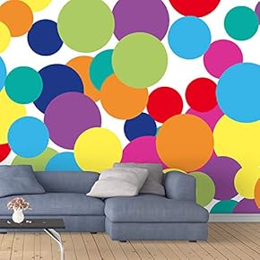 Wall Murals for Bedroom Abstract Colorful Dots Collage Removable Wallpaper Peel and Stick Wall Stickers - 66x96 inches