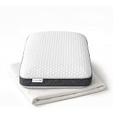 SWEET REST Memory Foam Bed Pillow, Orthopedic Support, Breathable Washable Cover, King, White/Grey, 1 Pack