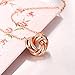 J.Rosée Jewelry Sterling Silver Rose Gold Pendant Necklace “Intertwined hearts” Exquisite Gift Package (45cm+5)