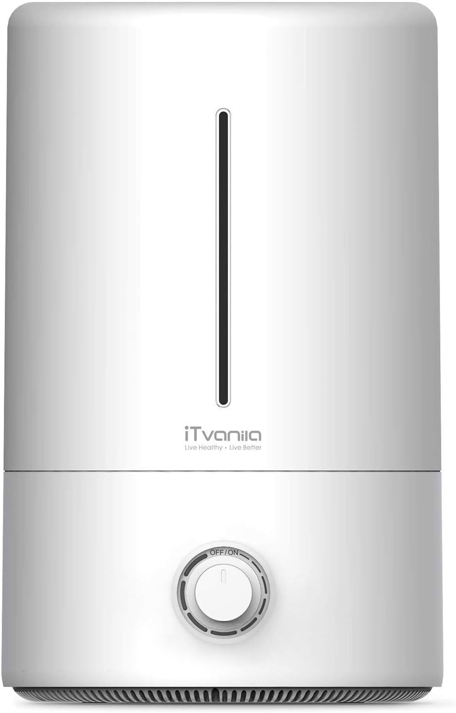 iTvanila Cool Mist Humidifier (BPA Free), Ultrasonic Baby Room Humidifier for All Night Moisturizing, 15-40 Hours Ultra Quiet Operation and 2nd Gen Waterless Auto Off Protection (Grey)