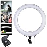 AW Pro 19" Dimmable Ring Light 75W Fluorescent Photo Video Studio Portrait Lighting 5500K w/Bag