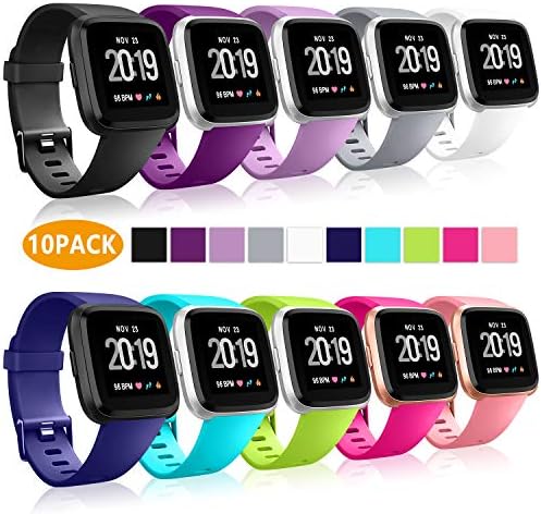 Jiamus Compatible for Fitbit Versa Straps,Classic Replacement Adjustable Fitness Sport Wristbands Compatible for Fitbit Versa, Large Small