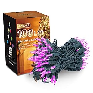 Image of Ankuka 100 LED Purple String Lights, 120V 33ft UL Certified Fairy Decorative Indoor Mini String Lights for Home, Party, Wedding and Holiday Decorations (Purple)