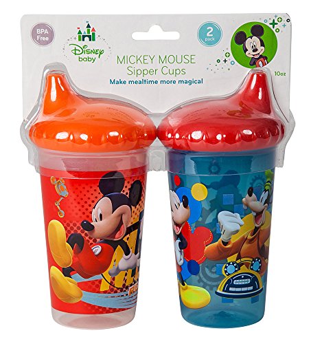 Disney Mickey Mouse Clubhouse Slim Sippy Cups, Red/Blue, 2 Count