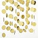 MOWO Glitter Paper Garland Circle Dots Hanging Decor,2'' in Diameter,9.8-feet(Gold Glitter,2pc)