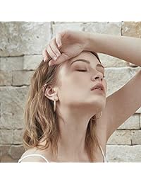 Gold Hoop Earrings,14K Gold Plated Sterling Silver Ear Post Ear Hoops