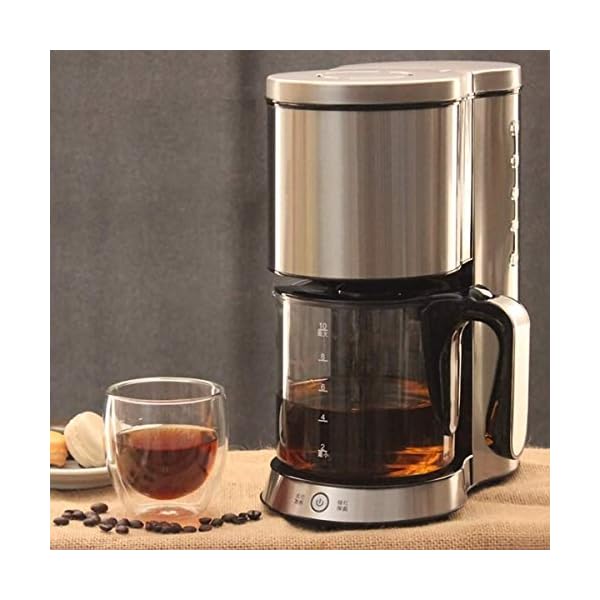 AJH Filterkaffeemaschine, Filterkaffeemaschinen Edelstahl mit 1,25 l Glaskrug Abnehmbare Filterkaffeemaschine Anti-Tropf… – Bild 4
