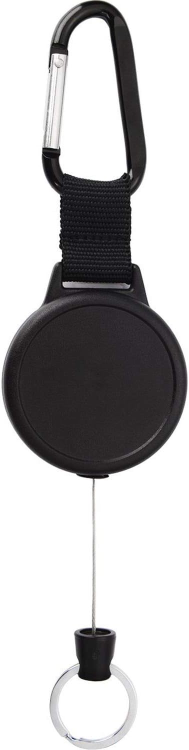 Bocotoer Retractable Key Chain Heavy Duty with 60cm Steel Wire Rope,Black