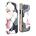 Ted Baker KNOWIT Mirror Folio Case for iPhone X/XS, Premium Folio Cover for Professional Women/Girls - Porcelain Rose (Black)